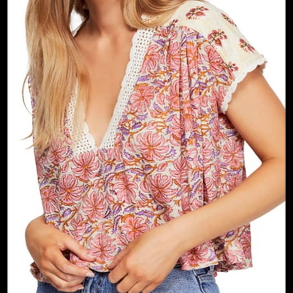 Free People Leilani Print Top NWT - Picture 2 of 13